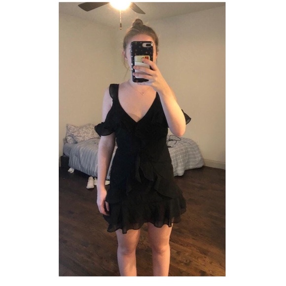 Black Ruffle Dress - Picture 2 of 3